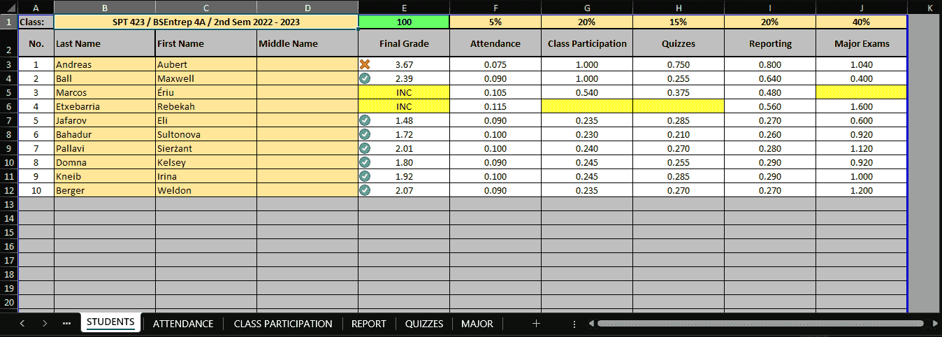 Class Records image preview